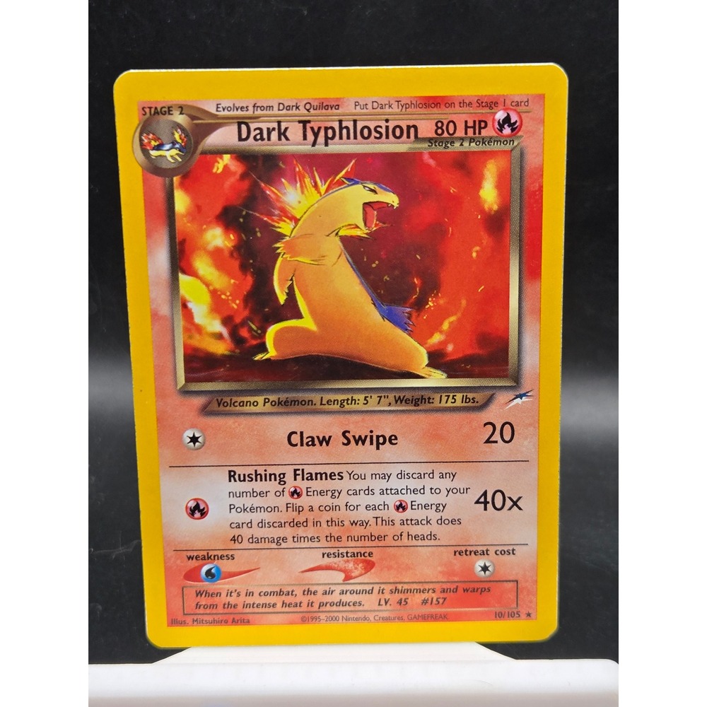 Dark Typhlosion Pokemon Card - 10/105 - Vintage Rare - Collectible LP